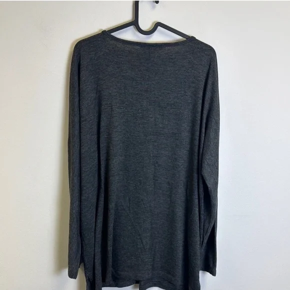 Lands' End Women's V-Neck Sweater - Dark Gray - Picture 3 of 3